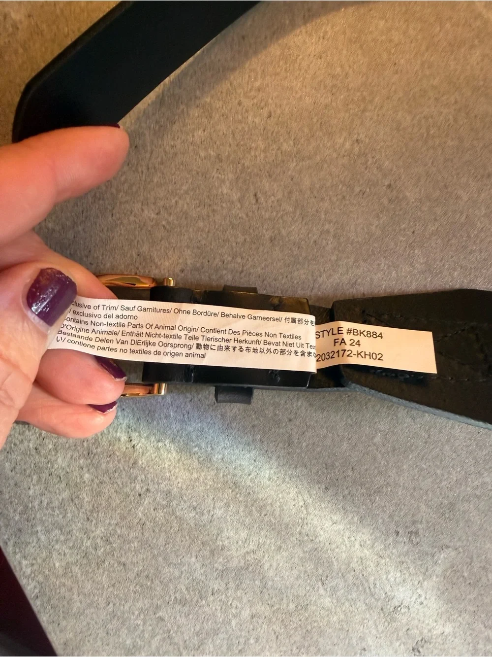 black leather J.Crew belt features a polished gold-tone buckle 2” Wide L/XL - Picture 6 of 7